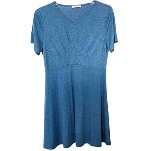 NOMORER MIDI, SHORT SLEEVE, PULL-OVER, WAIST DRESS, WOMENS, XXL, HEATHER BLUE